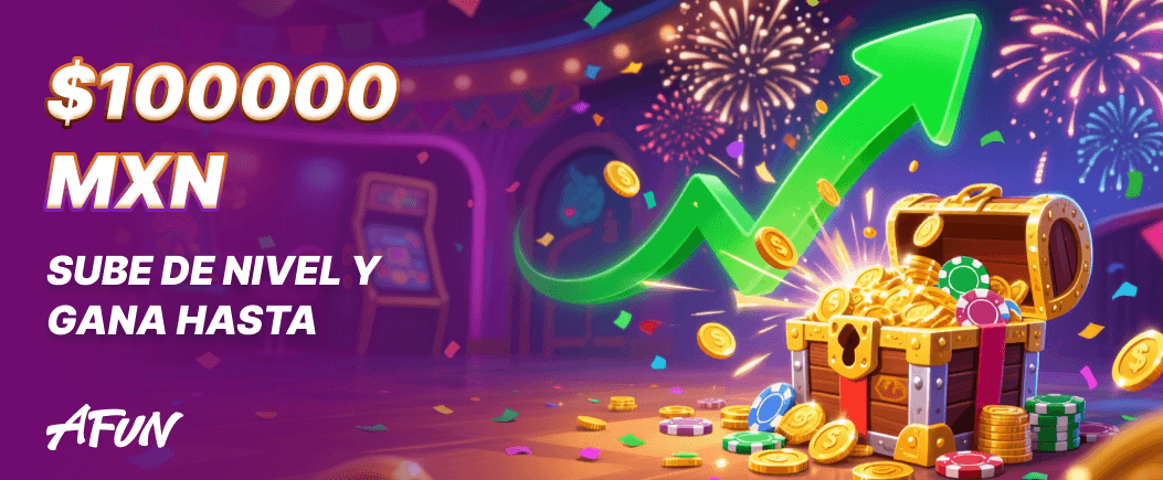 ¡Desbloquea Tesoros Legendarios! Gana hasta $100,000 MXN Subiendo de Nivel en Afun Casino