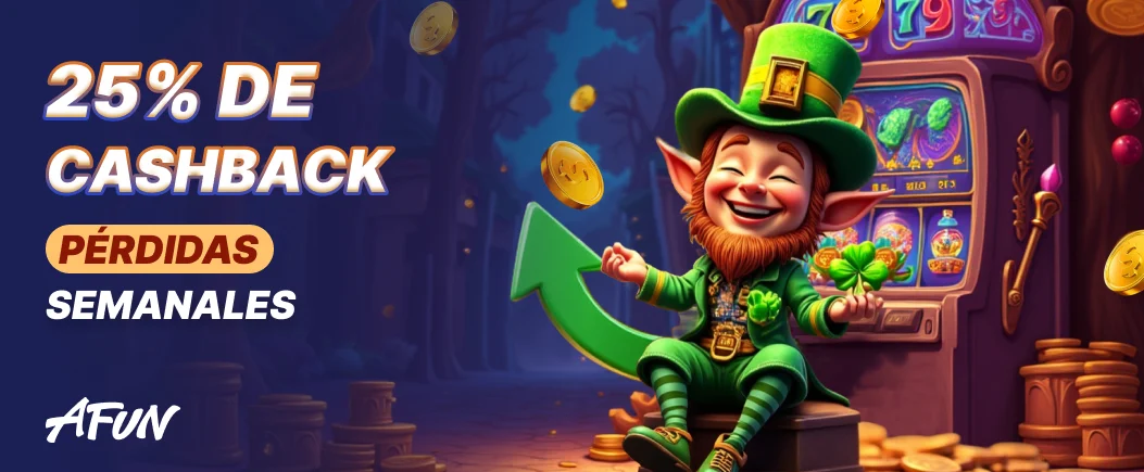 ¡Duplica Tu Diversión y Recupera Tus Pérdidas con el 25% de Cashback Semanal de Afun Casino!