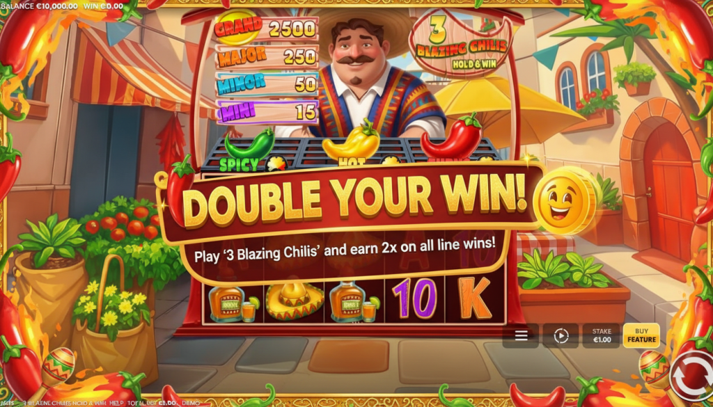 3 Blazing Chilis Hold & Win-bonus
