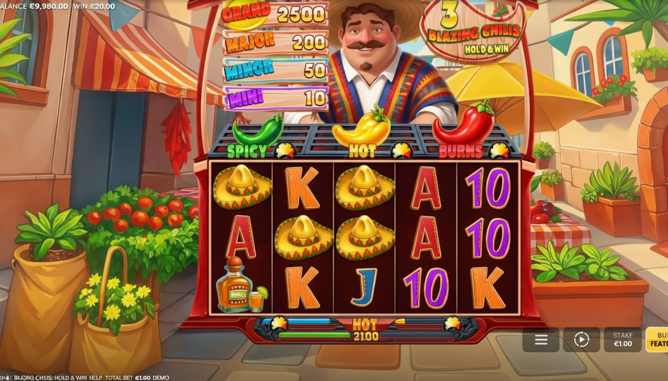 3 Blazing Chilis Hold & Win: Slot para México 🎰