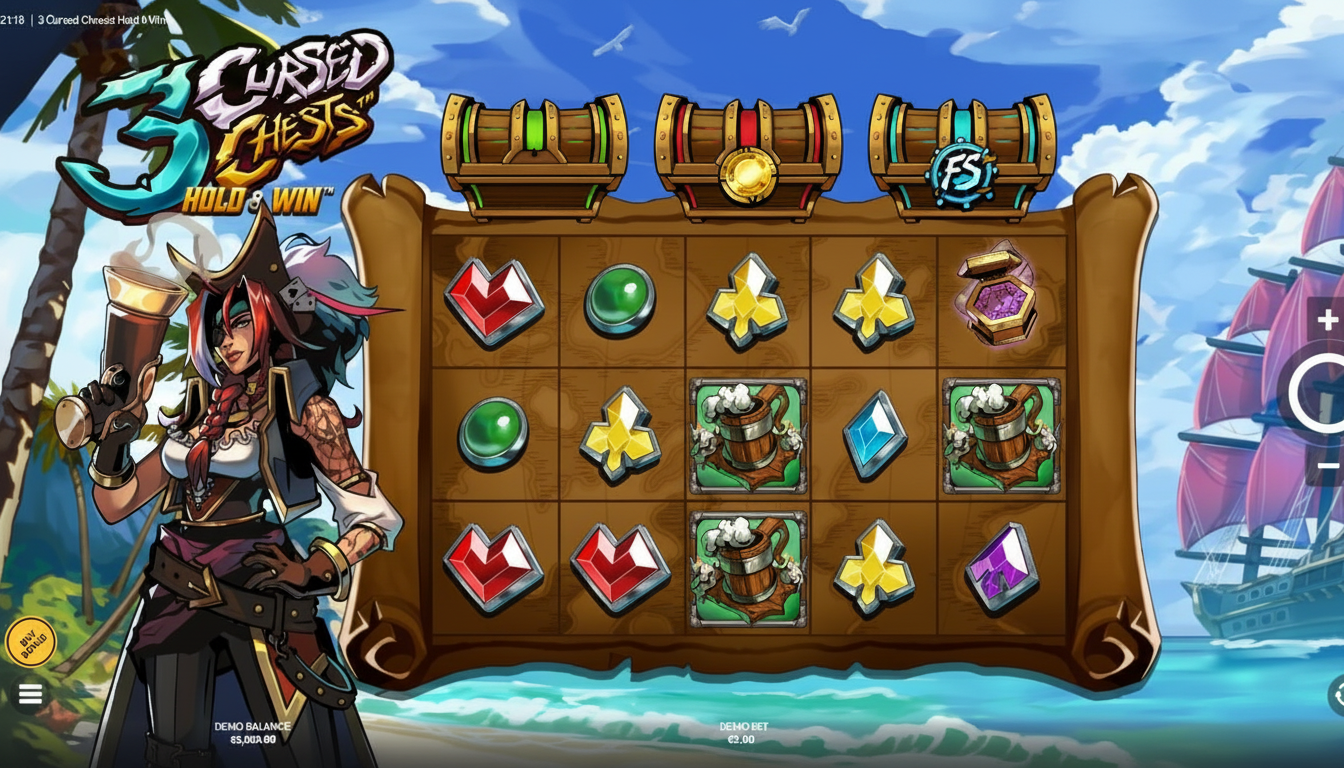 3 Cursed Chests Slot: Tesoros Piratas 2,500x