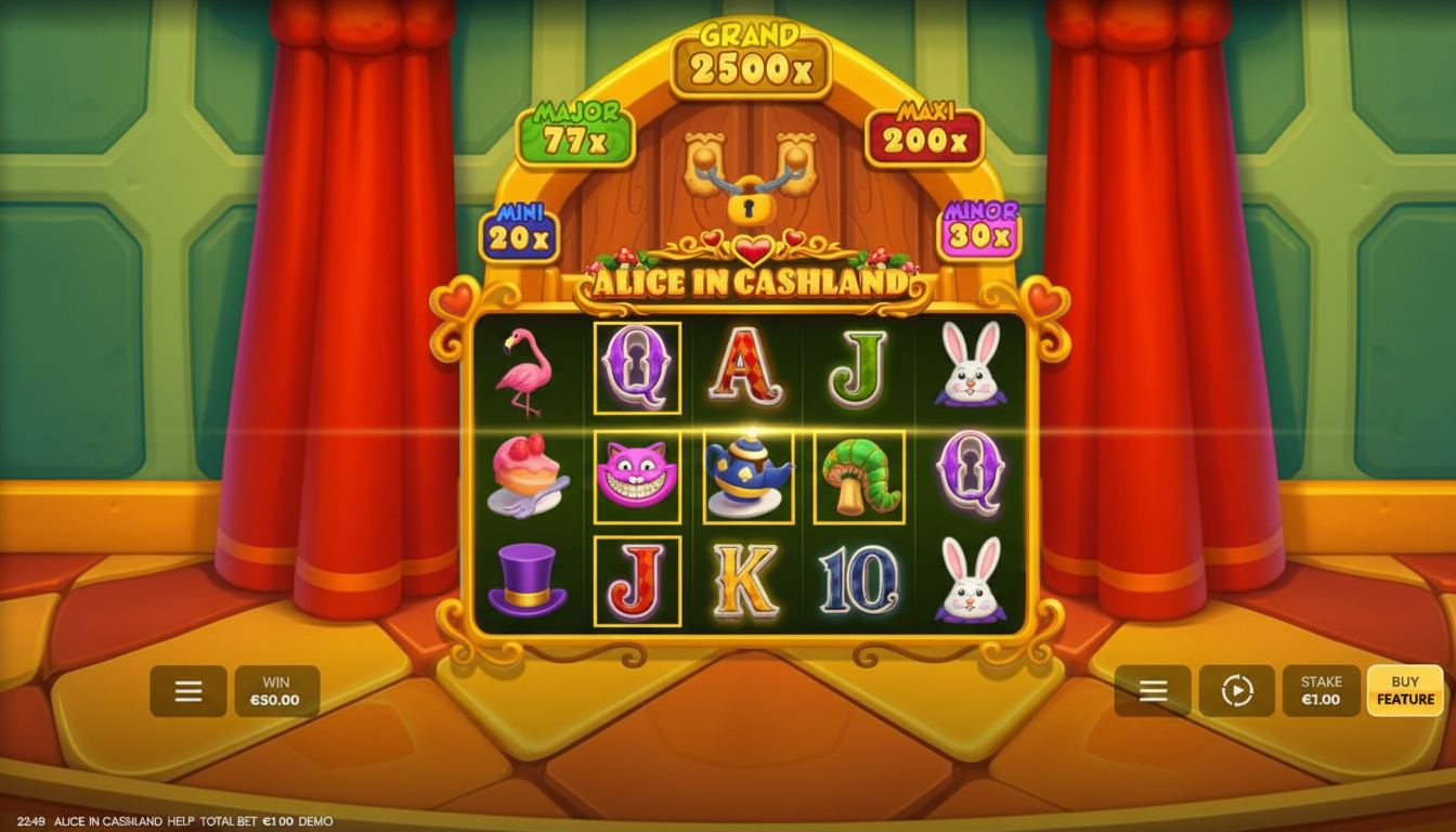 Alice in Cashland: Tragamonedas con Jackpots y 4540x MX