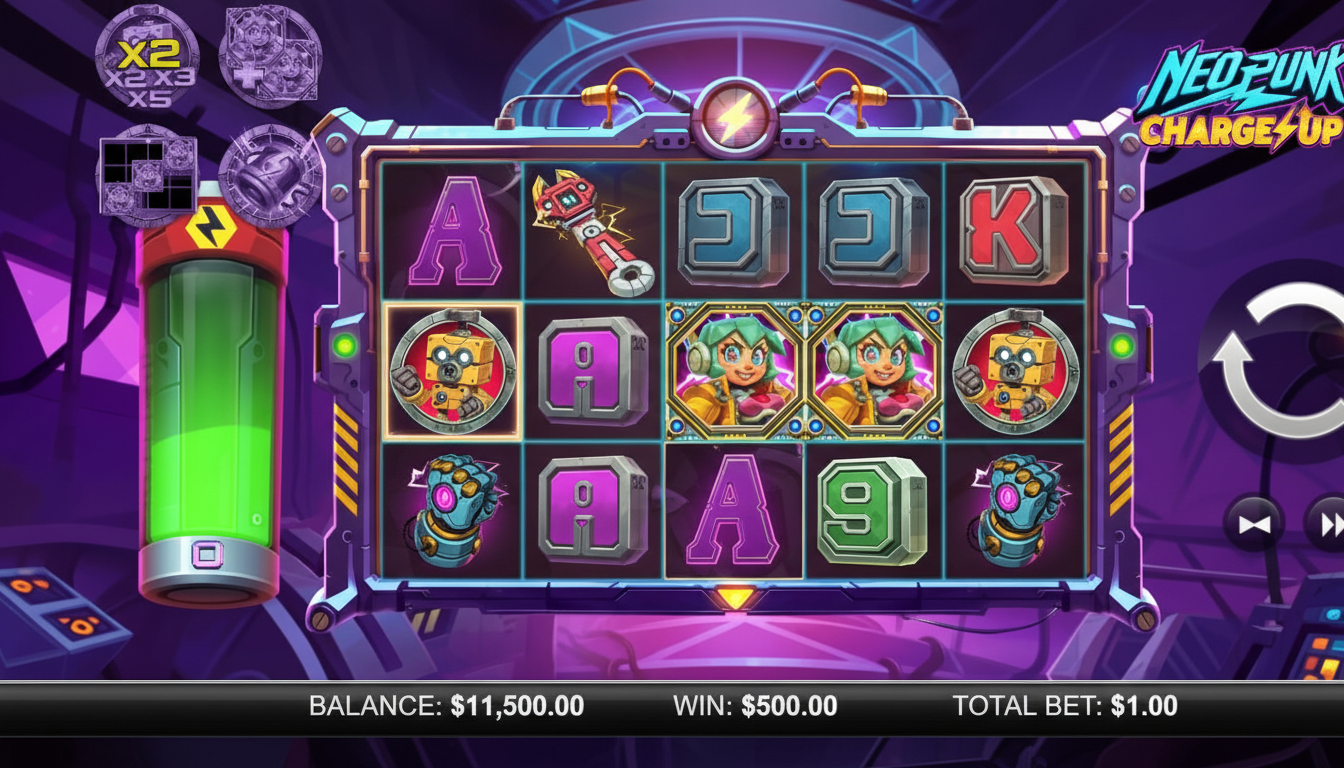 NeoPunk Charge Up — Slot futurista para jugadores en México
